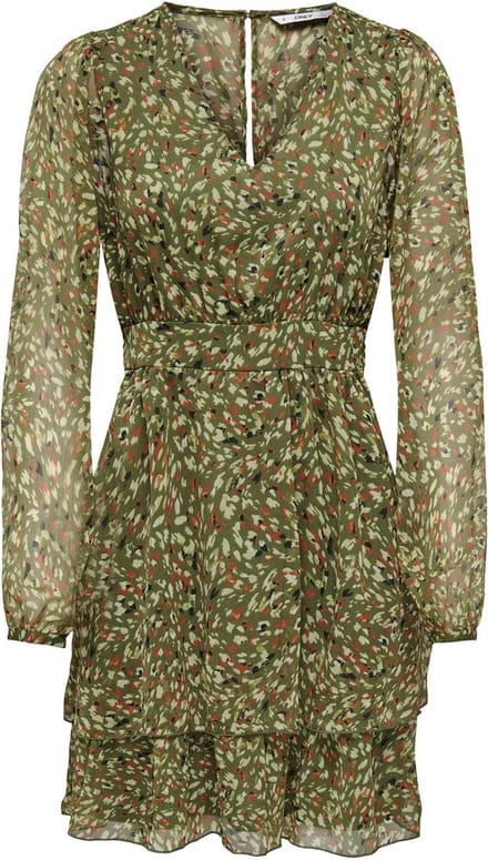 ONLY - ONLADELE LIFE L/S V-NECK DRESS PTM - Dames - Mini jurken