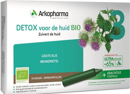 Arkofluids Detox huid bio 10 Ampullen