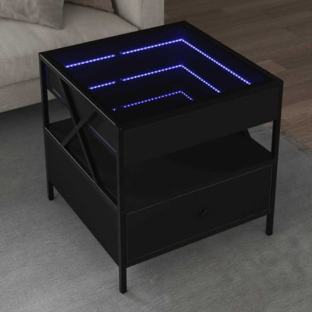 vidaXL - Salontafel - met - Infinity - LED - 50x50x51 - cm - zwart