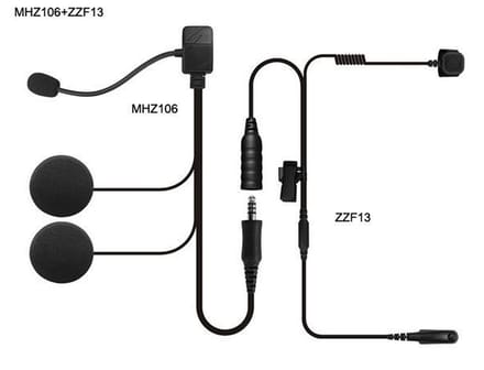 Incotech Headset voor portofoon tbv open en klap helm