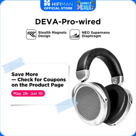 HIFIMAN Deva-Pro over-ear open-back planaire magnetische hoofdtelefoon met stealth-magneten-bekabelde versie