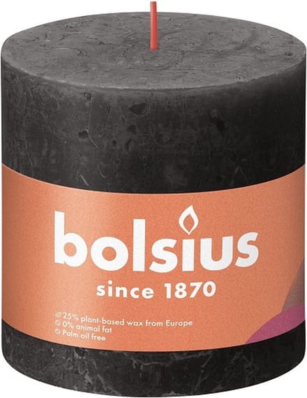 Bolsius Stompkaarsen Shine 3 st rustiek 100x100 mm stormgrijs