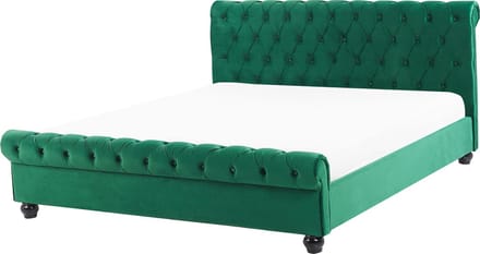AVALLON - Tweepersoonsbed - Smaragdgroen - 160 x 200 cm - Fluweel