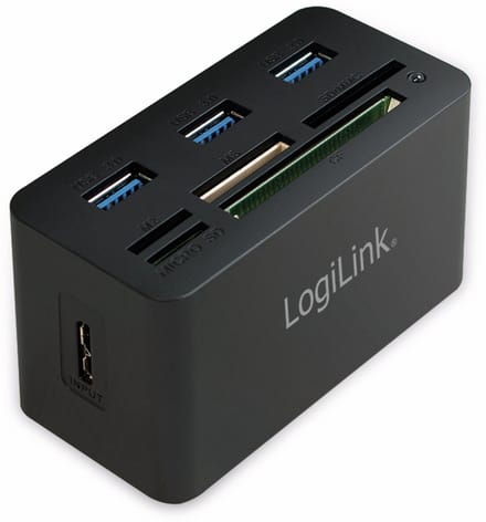 LogiLink CR0042 laptop dock & poortreplicator Bedraad USB 3.2 Gen 1 (3.1 Gen 1) Type-A Zwart