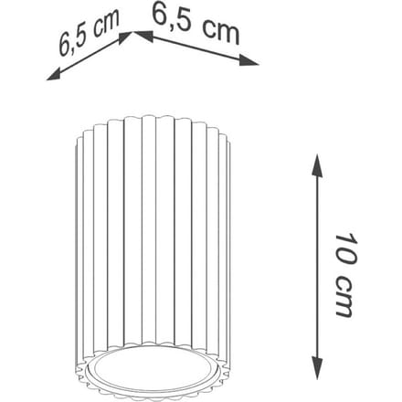 Plafondlamp KARBON 10 compacte opbouwspot - Sollux Lighting - IP20 - Goud aluminium behuizing - 6.5 x 6.5 x 10 cm - 1 x GU10 LED, exclusief lichtbron - Max. 10 W - Minimalistische plafondlamp voor gang, hal en woonkamer