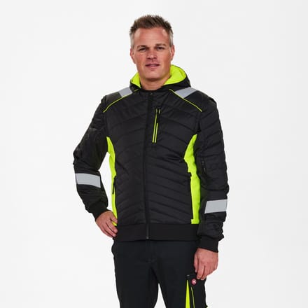 Engel Cargo gewatteerd jack 1870-224 - Black / Hi-vis Yellow - L