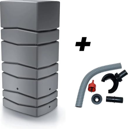 Aqua tower regenton 650l antraciet met complete aansluitset
