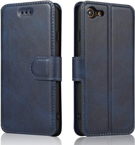 Geschikt voor Apple iPhone 7 - 8 Bookcase | Donkerblauw | Pasjeshouder Hoesje | Portemonnee