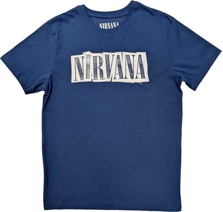 Nirvana - Box Logo Heren T-shirt - S - Blauw