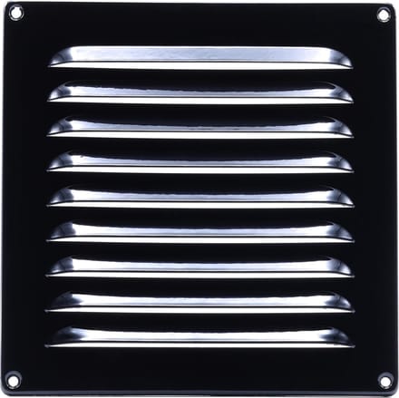 VoorVentilatie aluminium schoepenrooster - 200 x 200 mm - zwart