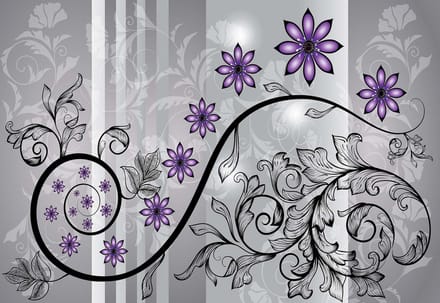 Fotobehang Flowers Floral Pattern | XL - 208cm x 146cm | 130g/m2 Vlies