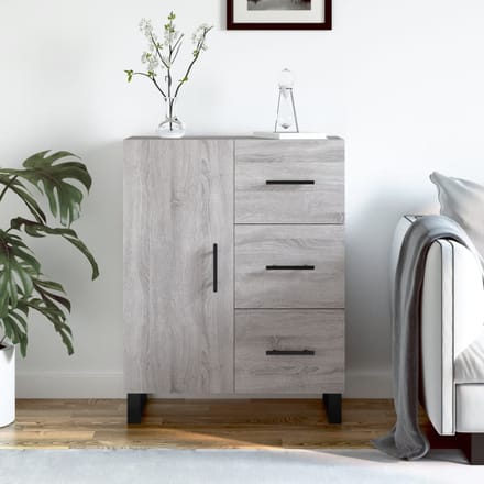 vidaXL - Dressoir - 69,5x34x90 - cm - bewerkt - hout - grijs - sonoma - eikenkleurig