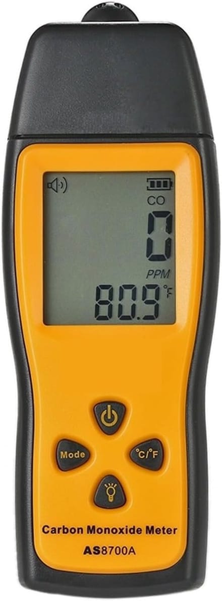 Luchtkwaliteitsmonitor CO - Gasdetector Meting - Veiligheid Thuis - Luids Alarm - 0-1000ppm - Oranje Zwart