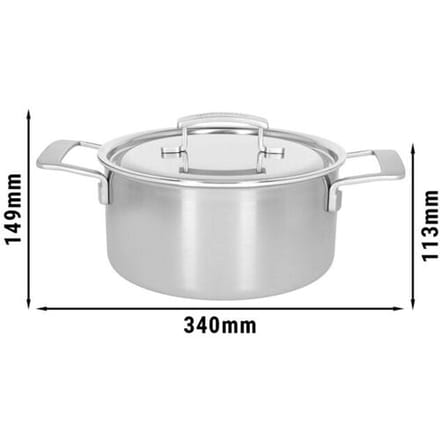 DEMEYERE INDUSTRY 5 - Braadpan met deksel - Ø 220mm - RVS