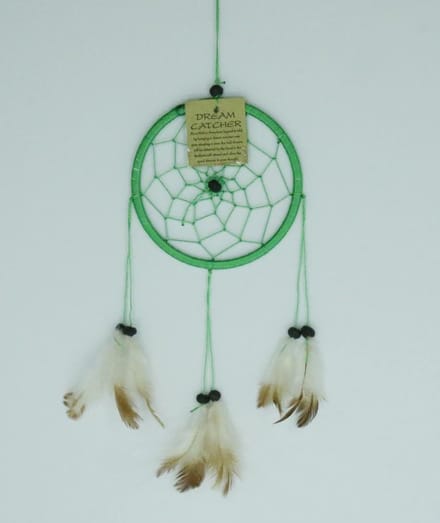 Dromenvanger / Dreamcatcher Ø12cm zonder kleintjes  - groen