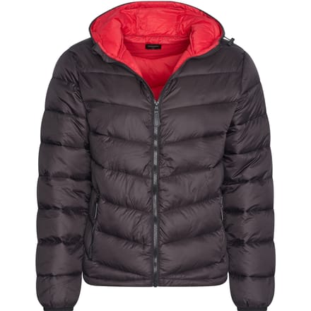 Cappuccino Italia - Heren Jas Hooded Puffer Jacket - Zwart - Maat XL