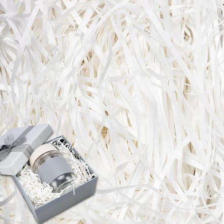 Allecto Plus - Premium Geschenkverpakking Vulling Raffiabast - Wit - Decoratie - Geschenkdoos - Raffia Vulmateriaal - Raffia Hamper Shreds.
