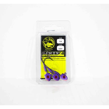 Tackle Tactics TT Demonz Jig Head 1/4oz 3/0H 3/pack Paarse Minnow (7426)
