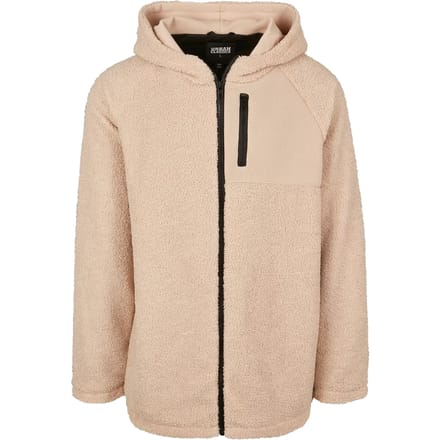 Urban Classics - Hooded Sherpa Jacket - S - Creme
