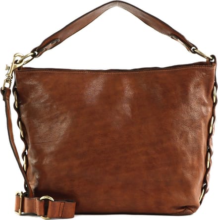 CAMPOMAGGI Leren Schoudertas Demetra Shoulder Bag Cognac Bruine