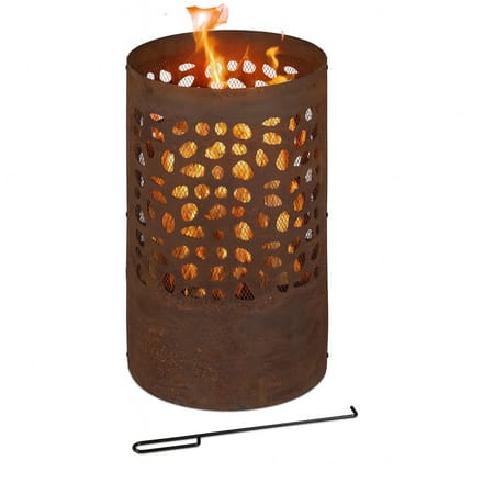 vuurkorf met vonkenscherm - pook - 60 x 37 cm - buiten - bruin