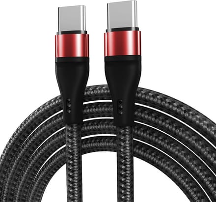USB-C naar USB-C - 2 meter - 60W snellader - adapter data connector oplader kabel - Rood - Provium