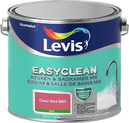 Levis - Easyclean Keuken & Badkamer Mix - Clear Red B60 - Mengverf - 2,5 L