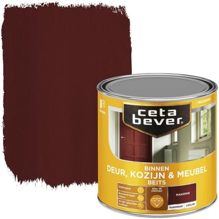 Cetabever - Binnenbeits Deur, Kozijn & Meubel Transparant Zijdeglans - Mahonie - 250 Ml