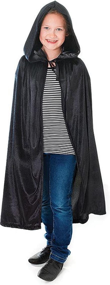 Rubies Halloween verkleed cape - voor kinderen - zwart - fluwelen stof