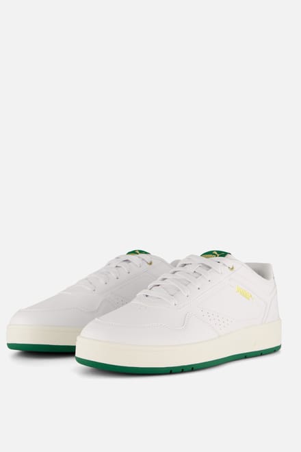 PUMA Court Classic Unisex Sneakers - PUMA White-Vine-PUMA Gold