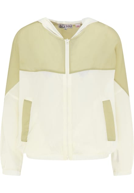 Mymo Windbreaker Dames olijf wol wit