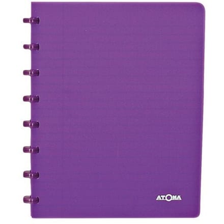 Atoma - Trendy schrift | ft A5 | 144 bladzijden | commercieel geruit | transparant paars