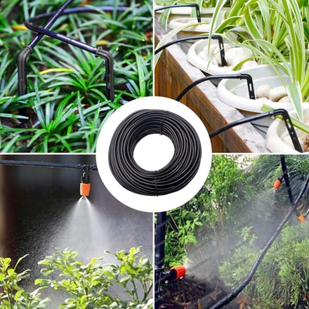 Micro-irrigatieslang - Druppelslang PVC - Efficiënt water geven - Gereedschapsloze installatie - 40 meter 3/5 mm - zwart