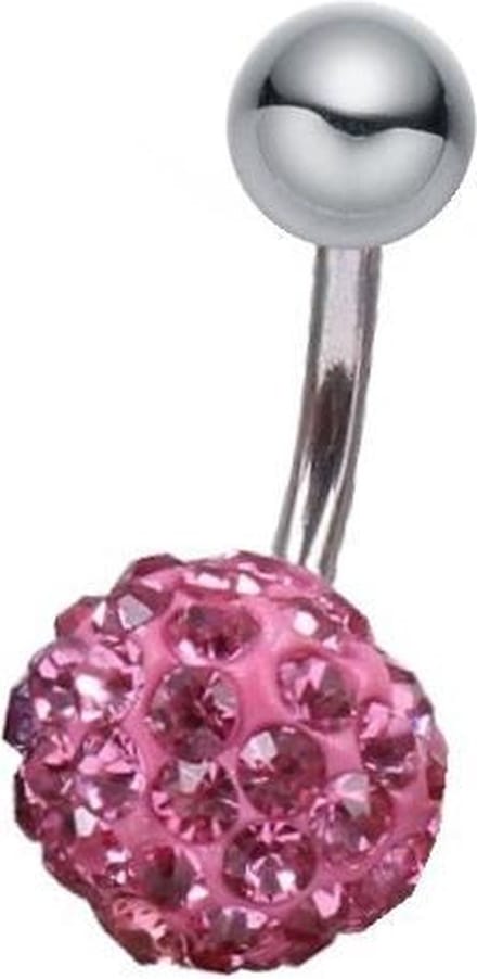 Fako Bijoux® - Navelpiercing - Disco Dots - Roze