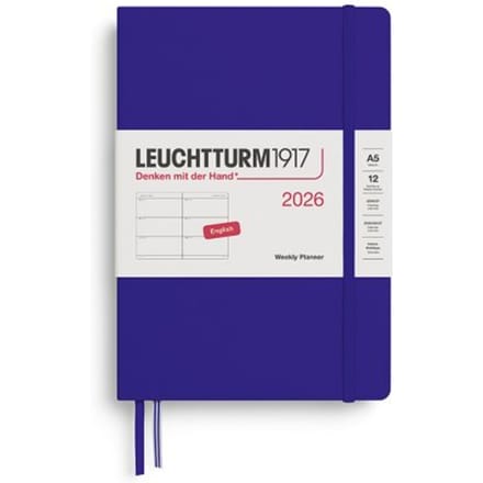 Leuchtturm1917 agenda 2026 1 week per 2 pagina's, hardcover, medium a5, dusty rose