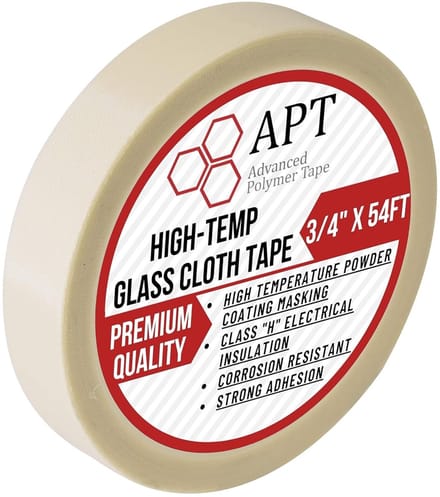 Isolatietape Glasweefsel - Hoge Temperatuur Tape - Elektrisch Afdekken - UL Gecertificeerd - 19 cm x 15 m - Wit