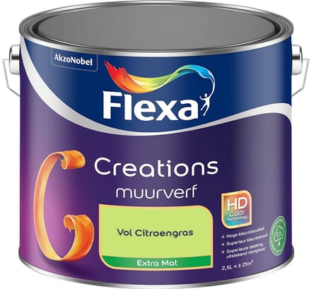 Flexa - Creations Muurverf Extra Mat - Vol Citroengras - Mengverf - 2,5 L