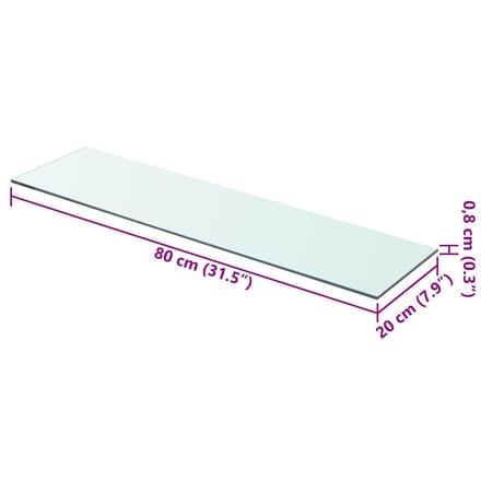 vidaXL - Wandschap - transparant - 80x20 - cm - glas