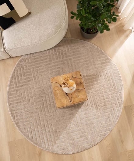 Rond vloerkleed Scandinavisch - Contour Gem beige 100