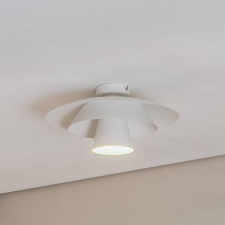 Luminex Plafondlamp Plato, wit, metaal, Ø 38 cm, E27