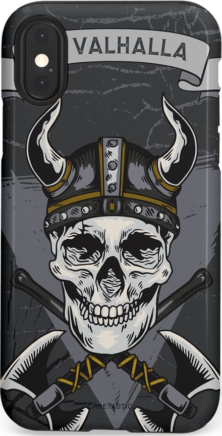Casetastic hoesje geschikt voor Apple iPhone X / Apple iPhone XS - Dubbellaagse bescherming - Valhalla - Fashion Case - Donkergrijs Grijs