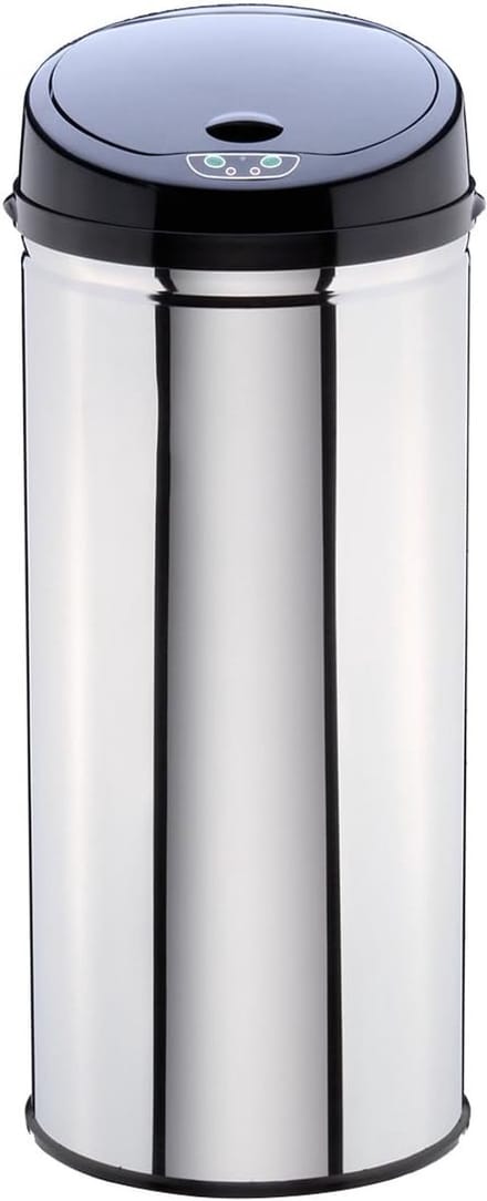 Ronde Sensor Prullenbak 42 Liter - Automatisch Openende Metalen Afvalemmer
