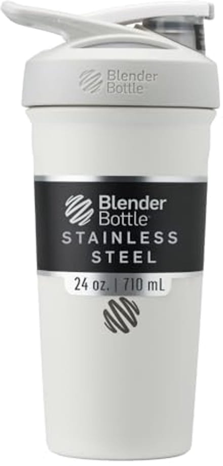 Geïsoleerde Roestvrij Stalen Shaker Cup met Draad Garde - 24 oz - Wit