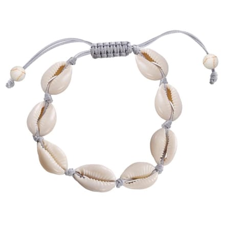 Fako Bijoux® - Schelpjes Armband - Schelpen - Grijs