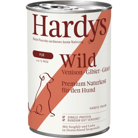 Voordeelverpakking: 24x 400g Hardys Pure Game natvoer voor honden