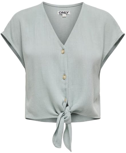 regular fit blousetop van mix van viscose en linnen model 'SIESTA'