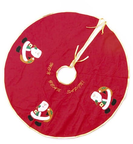 Feeric Christmas Kerstboomrok - rood met kerstmannen - D90 cm - polyester - kerstboom kleed
