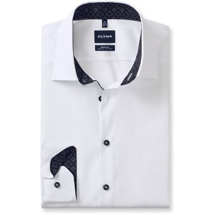 OLYMP No. Six Overhemd, Super Slim, Kent, Wit
