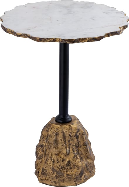 PTMD Alexa Bijzettafel - 40x40x55 cm - Marmer - Wit