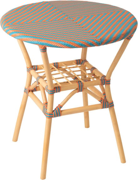 J-Line eettafel Geo Rond - riet - oranje/turkoois